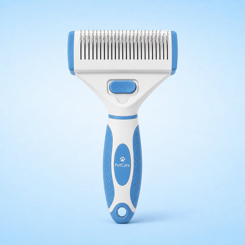 Self-Cleaning Pet Grooming & Deshedding Brush with One-Click Hair Ejection Button – Professional Undercoat Rake for Long & Short Hair Dogs & Cats